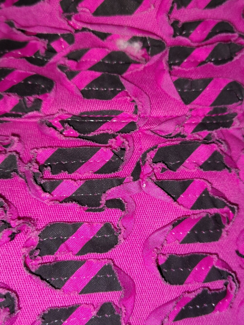 Pristine Stylish Pink and Black Women's Denim Jacket, Chic Embroidered - Picture 4 of 4